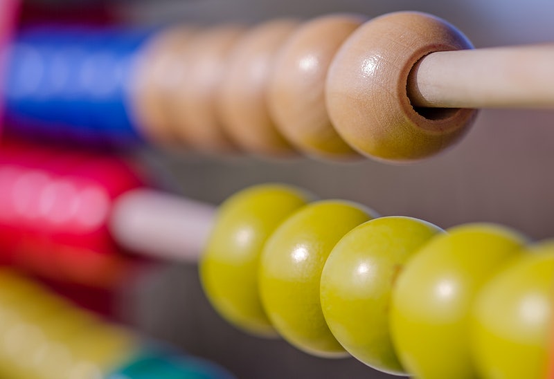 Ball abacus close up