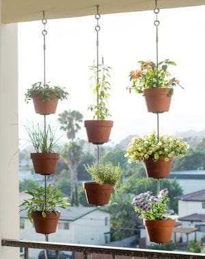 Balcony hanging pots