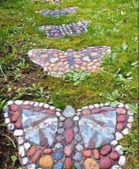 DIY butterfly stepping stones
