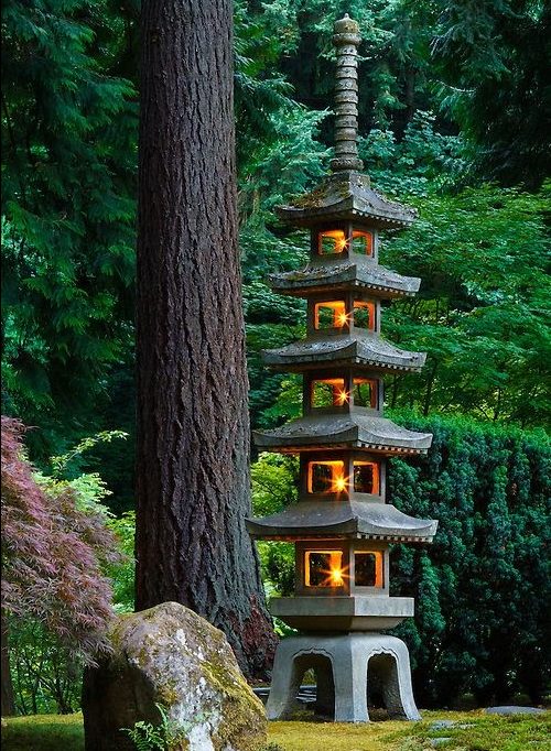 A Japanese pagoda lantern