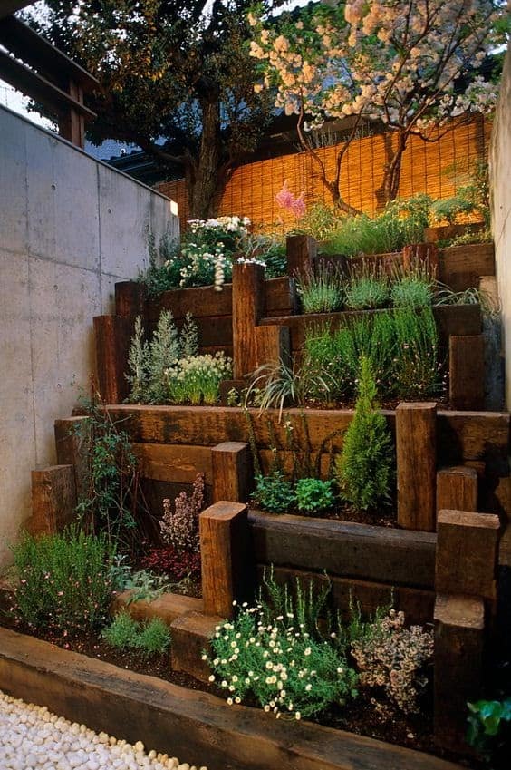 Japanese step garden