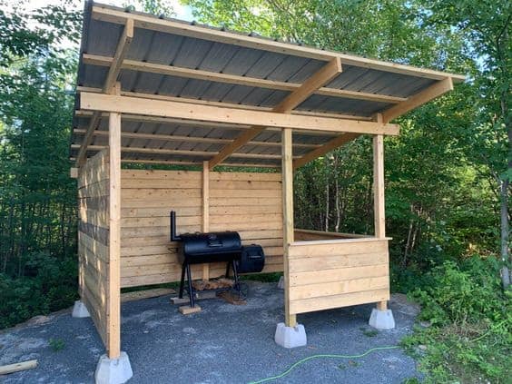 A DIY shack for a BBQ smoker
