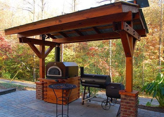 A solid structure with a more permanent feature to protect the BBQ from the weather