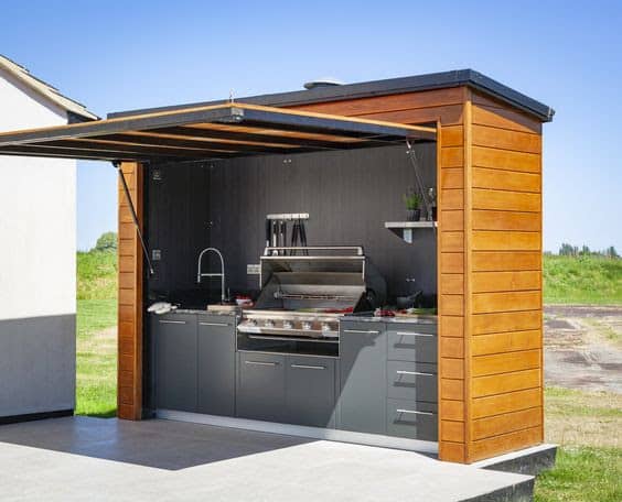 backyard small outdoor kitchen with sink