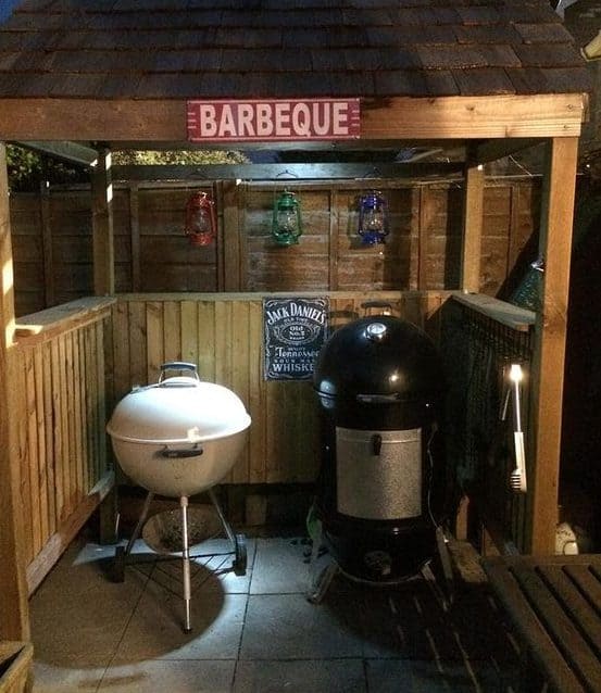 BBQ simple shack setup with a grill and smoker