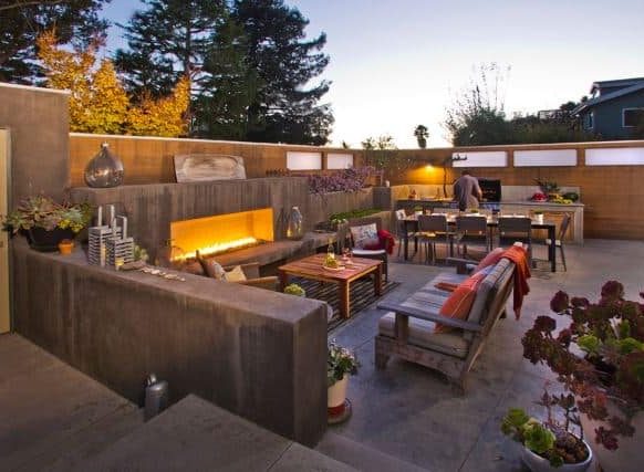 Outdoor relaxing spot with BBQ and cosy seating area