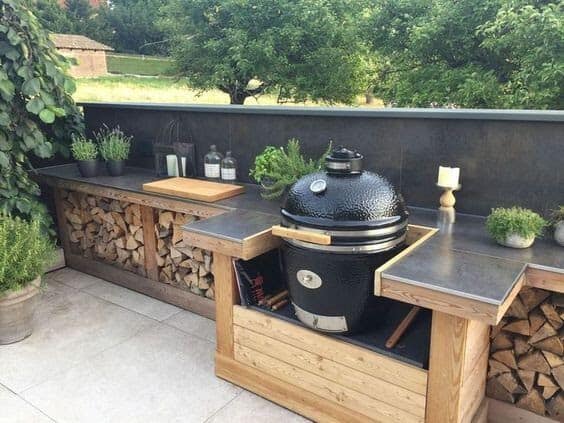 Beautiful wooden BBQ area