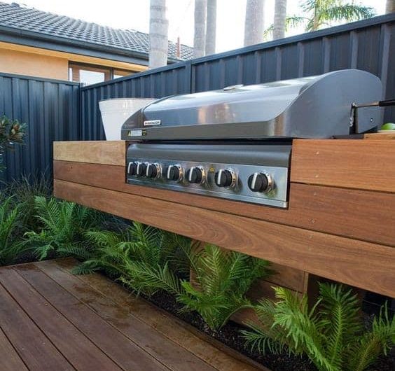 Built-in BBQ grill with a sleek, stylish design