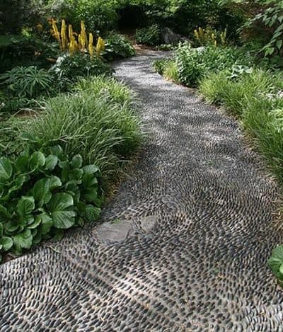 Pebble mosaic path