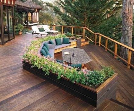 Planter boxes with seating