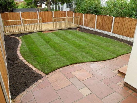 Sandstone paving and borders