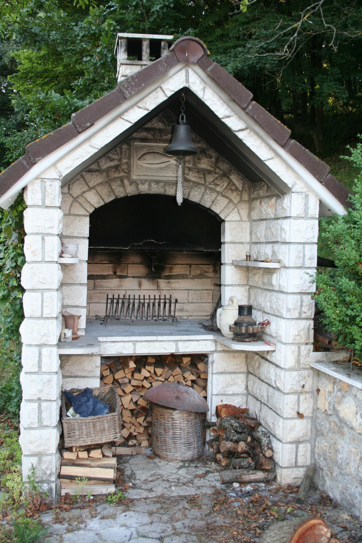 DIY BBQ and fireplace area