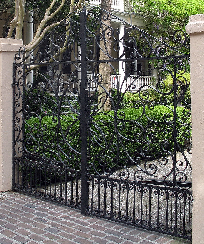 French garden iron gate