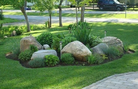 Rock arrangement as garden decorations