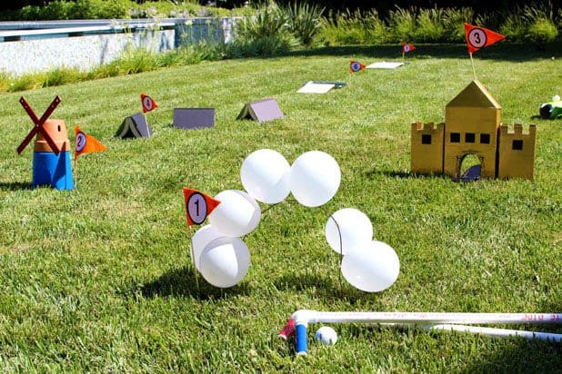 DIY backyard mini golf