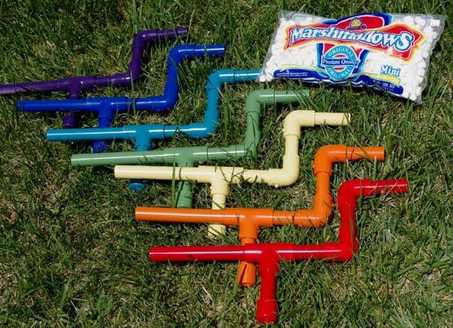 Marshmallow shooters outdoor game