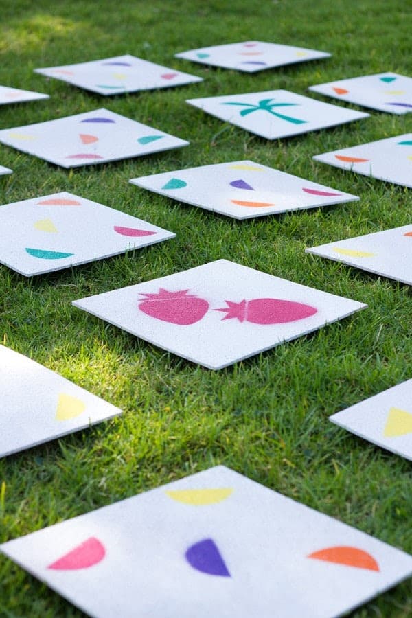 Giant lawn memory matching game