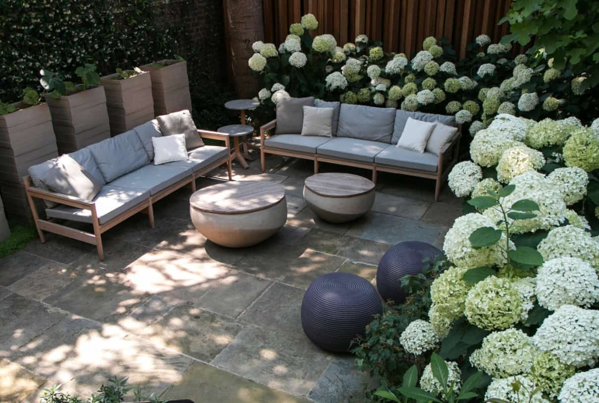 A stylish, shaded courtyard retreat