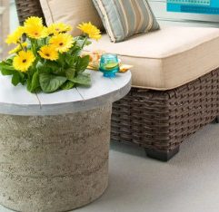 Concrete side table planter