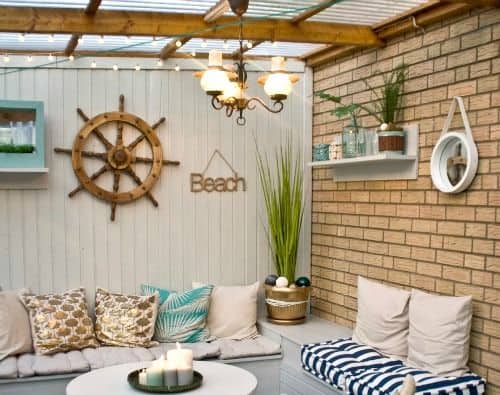 Nautical inspired garden lounge area