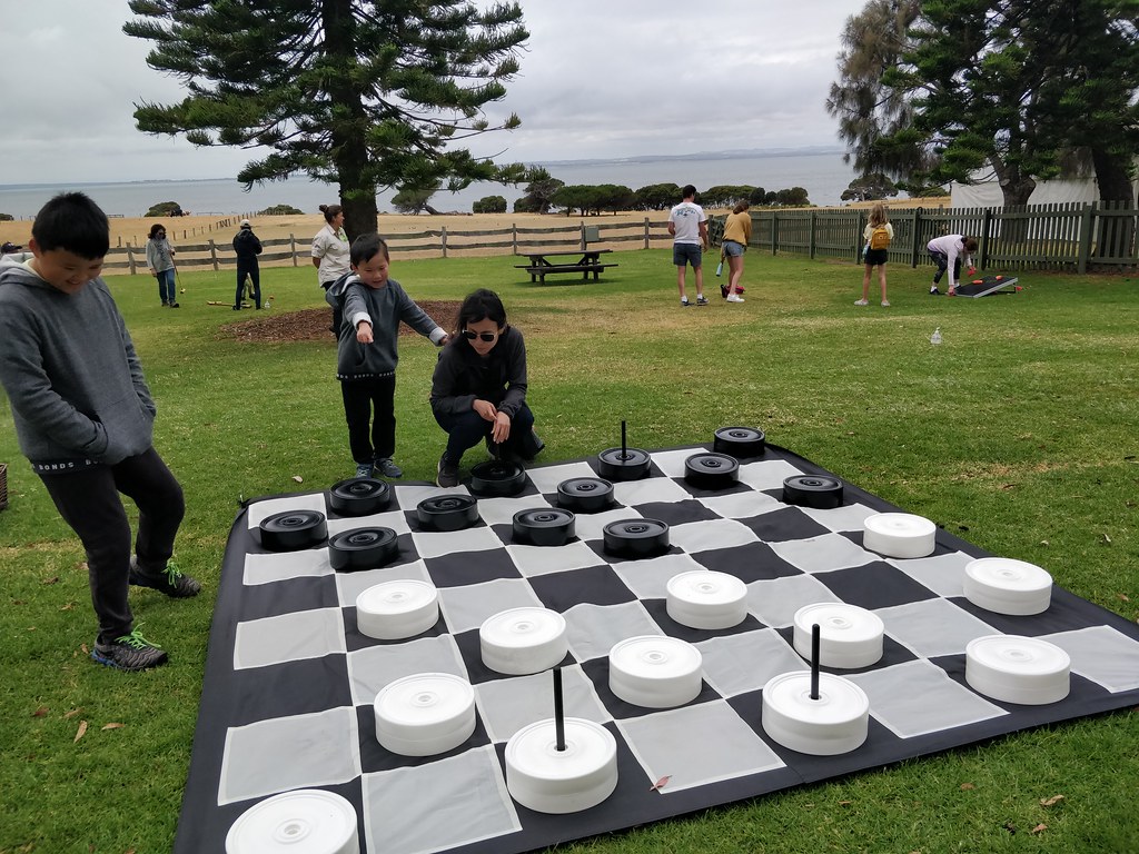 Giant checkers game