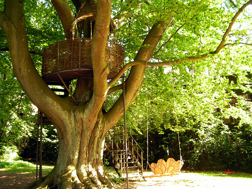 DIY treehouse made from branches