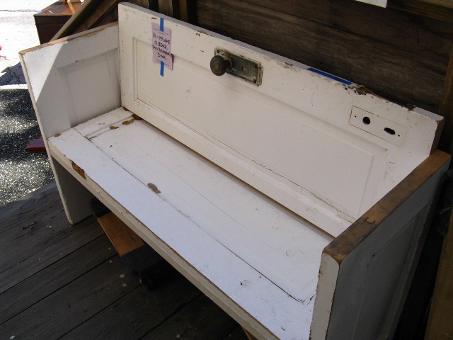 DIy old door bench
