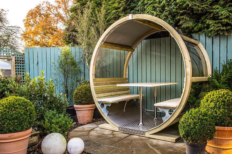 Cottage garden wheel bench