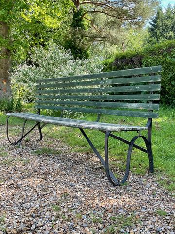 Antique cast iron garden bench