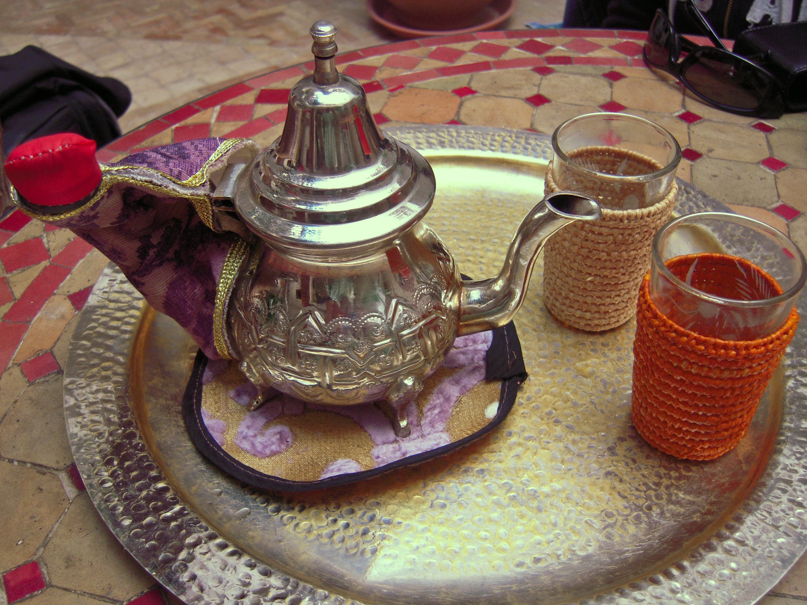 Tea served in a Moroccan pot