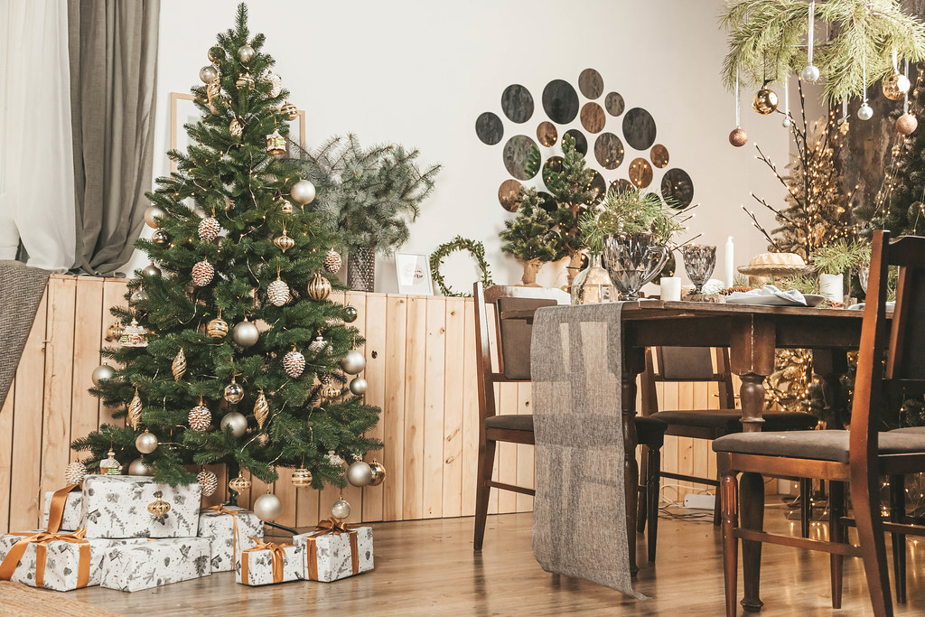 Scandinavian indoor Christmas interior