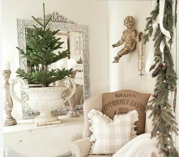 French country Christmas interior