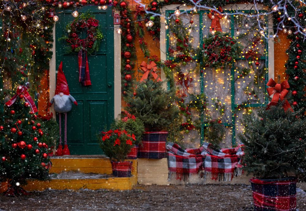 A classic red themed exterior for Christmas