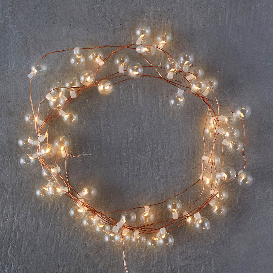 DIY wreath made from string lights