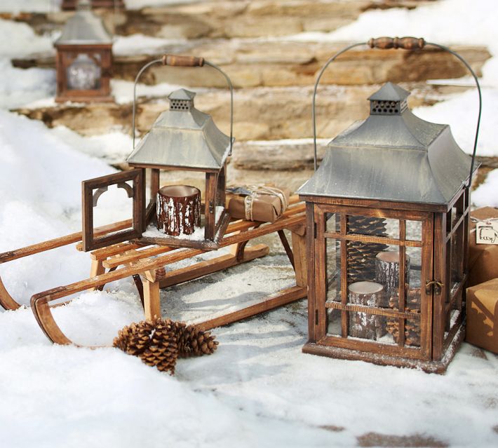Pinecorn lanterns for patios and pathways
