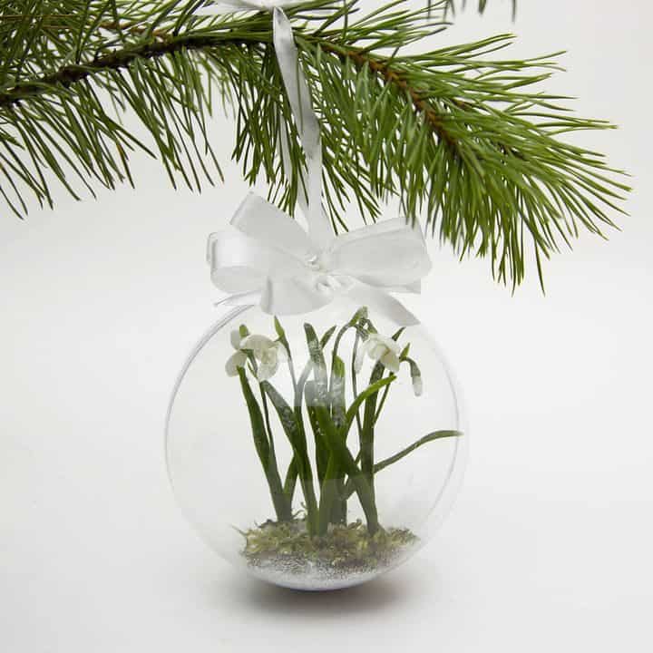 DIY Snowdrops Christmas ball ornament