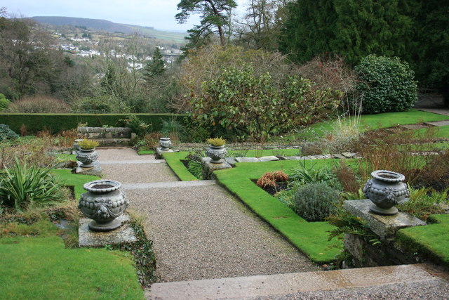 Terraced sloped garden