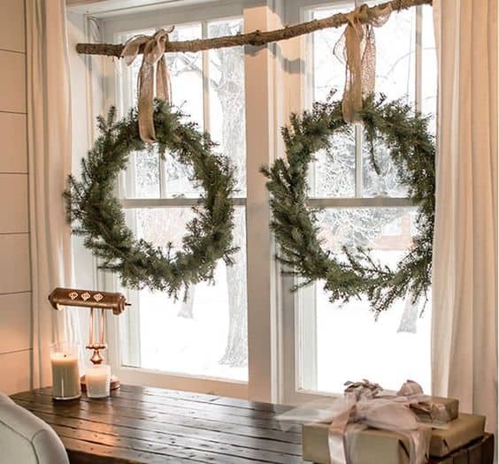 DIY curtain Christmas wreath