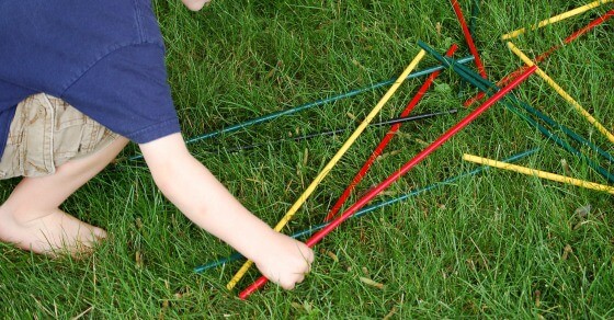 Giant pick-up stick lawn game