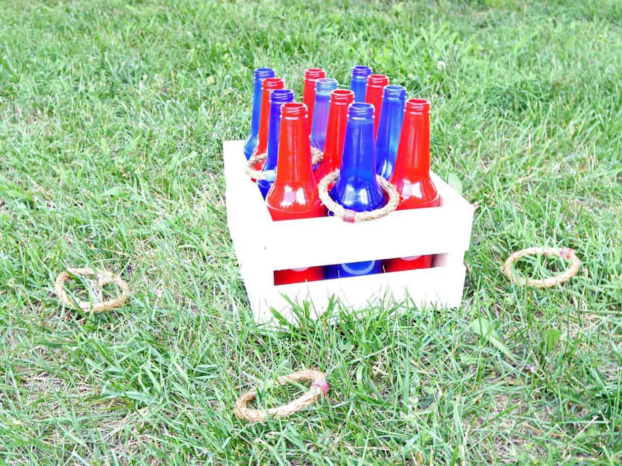 DIY ring toss garden party game
