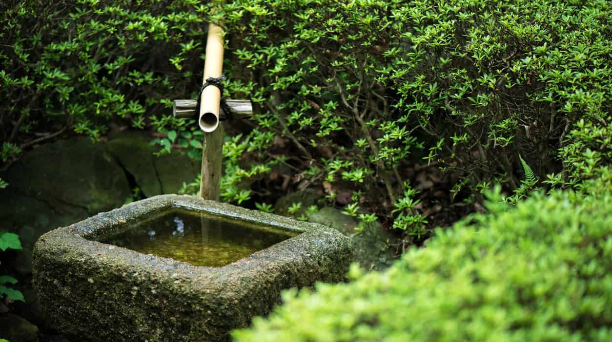 Stone wash basin found in Japanese gardens