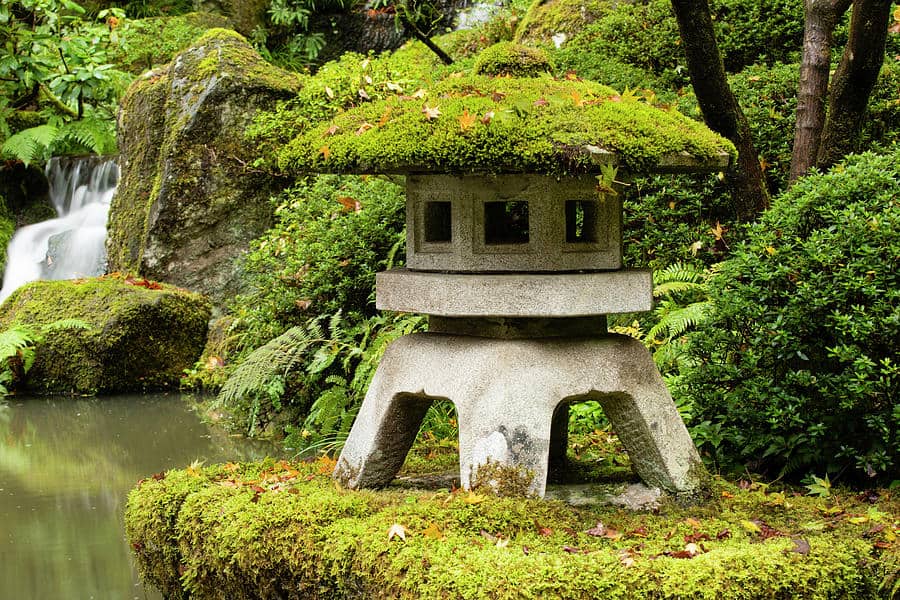 A pagoda that adds characteristic element to a Japanese garden