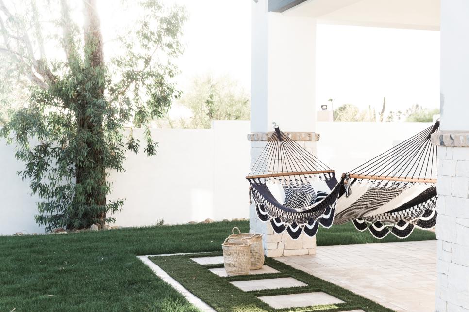 Hammock as a seating alternative for small outdoor spaces