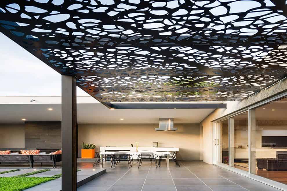 Modern metal patio pergola concept