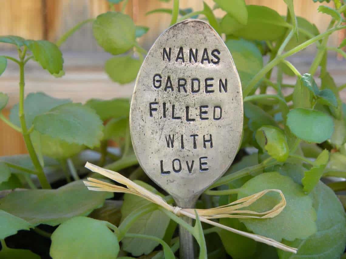 Spoon garden herb sign