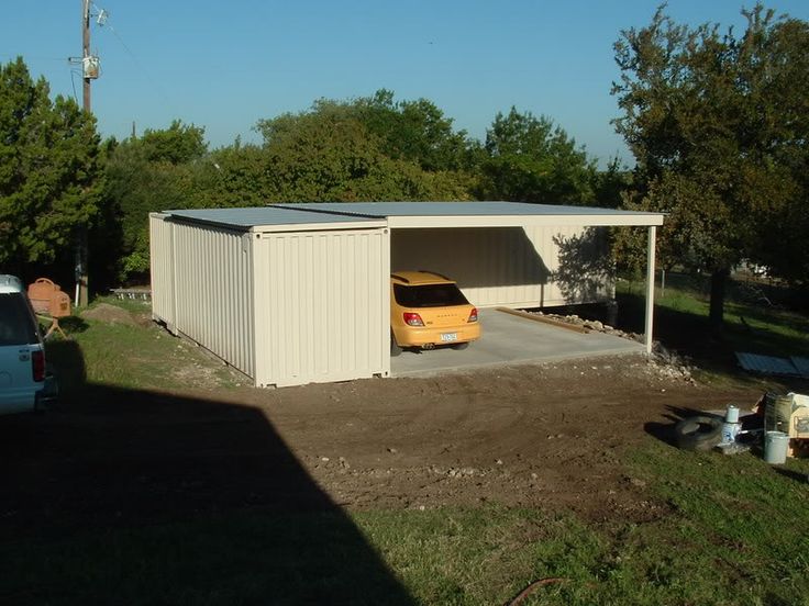A carport made form shipping containers
