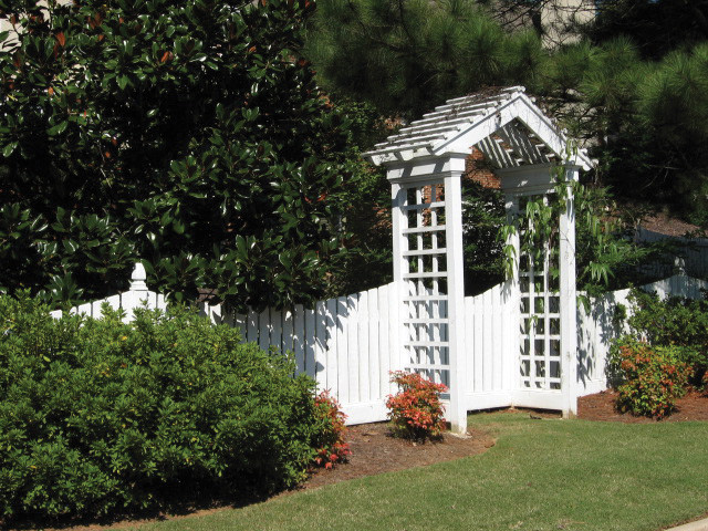 Gabled design garden arbour in white