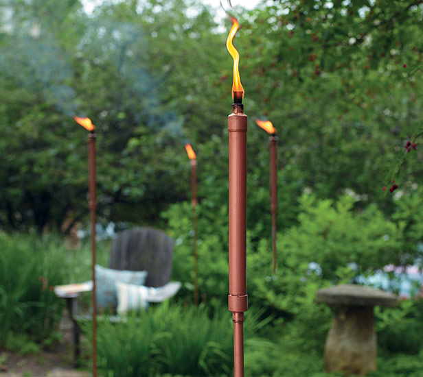 Copper patio torches