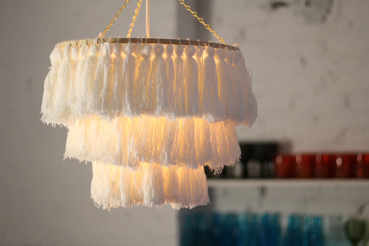 DIY boho fringe chandelier
