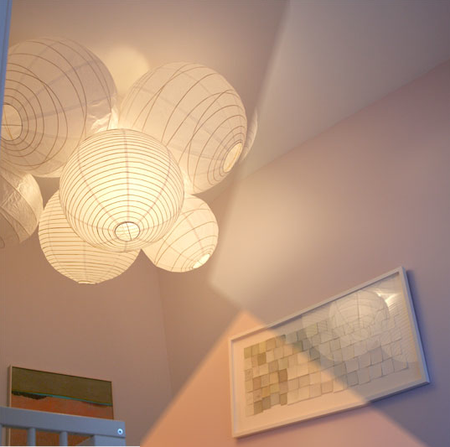Paper shade indoor lighting
